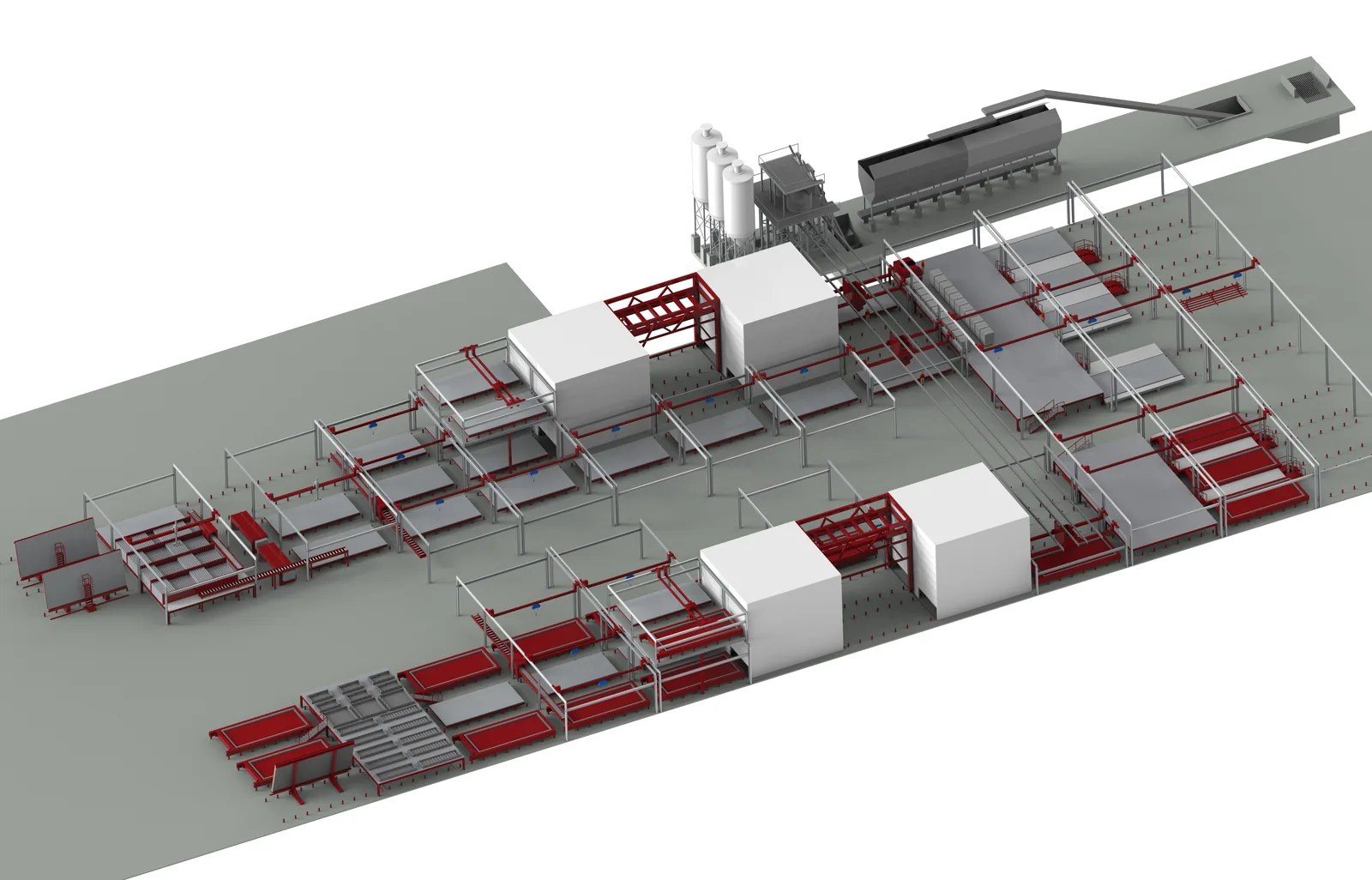 Assembly of a MAC-TEC plant for concrete prefabrication.